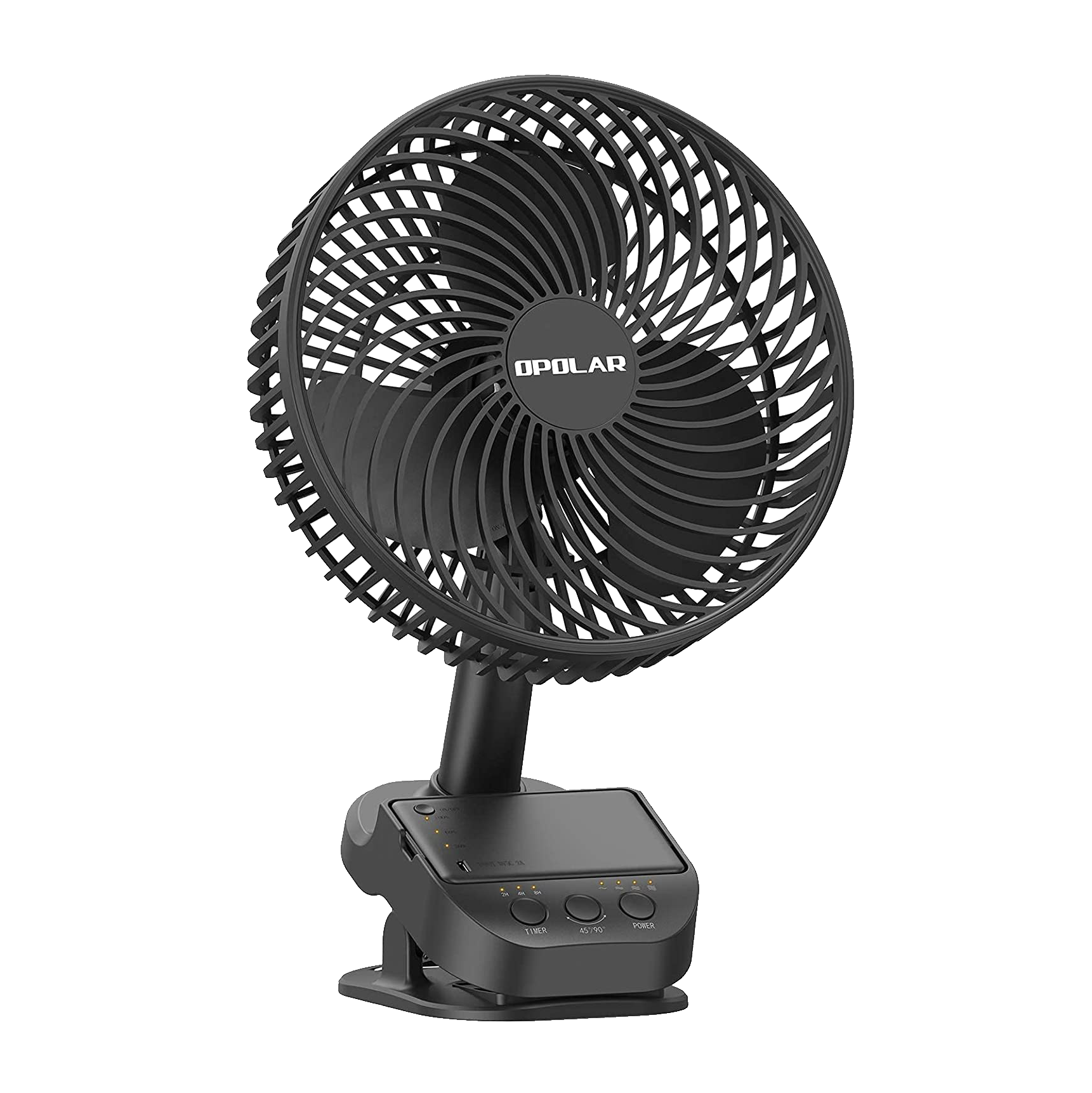 OPOLAR Oscillating Clip Fan With Hanging Hook & Timer