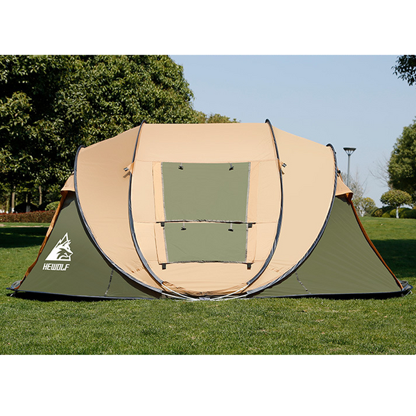 Hewolf Quick Tent 3-4 Person - Camel (outer side view)