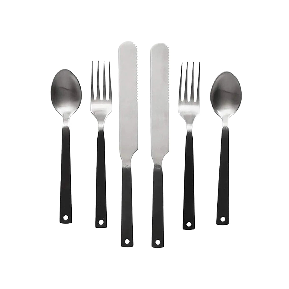 flatware set in polished black