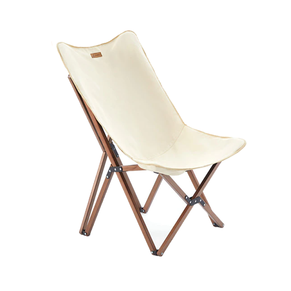 Hewolf Foldable Wooden Chair Khaki - Large