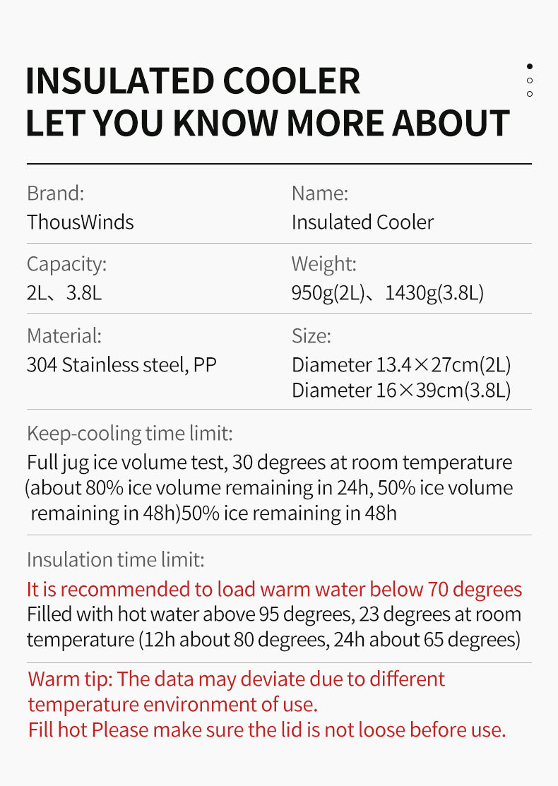 Thous Winds 2L Thermal Insulation Cooler - Olive Green