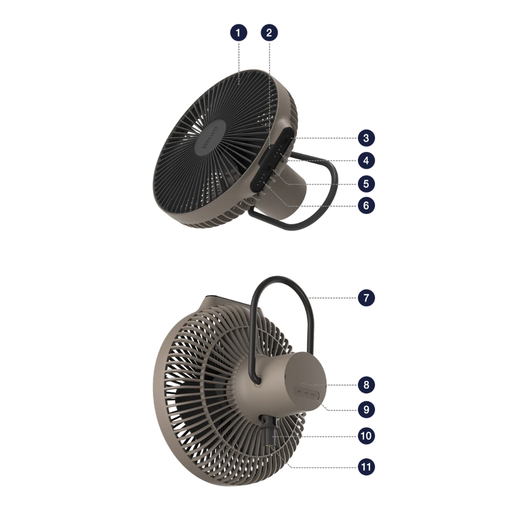 Claymore Fan V1040 Rechargeable Portable Fan - Black