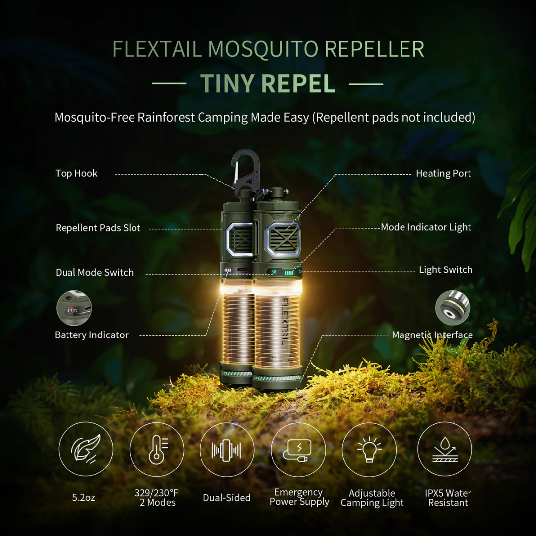 Flextail Tiny Repel S 3-in-1 Mosquito Repellent Lantern - Green