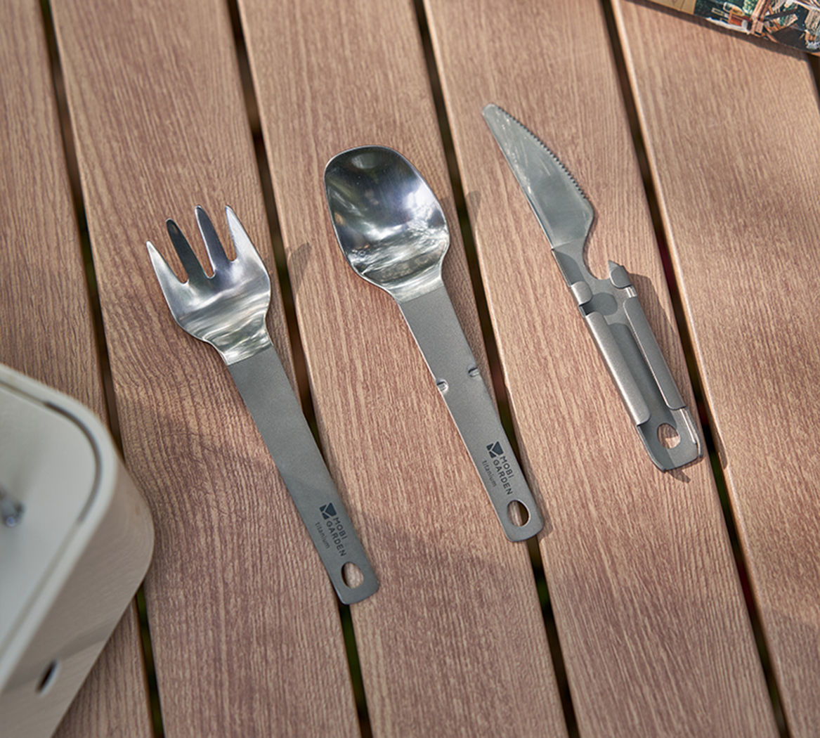 Mobi Garden Feast Titanium Cutlery 3-in-1 set