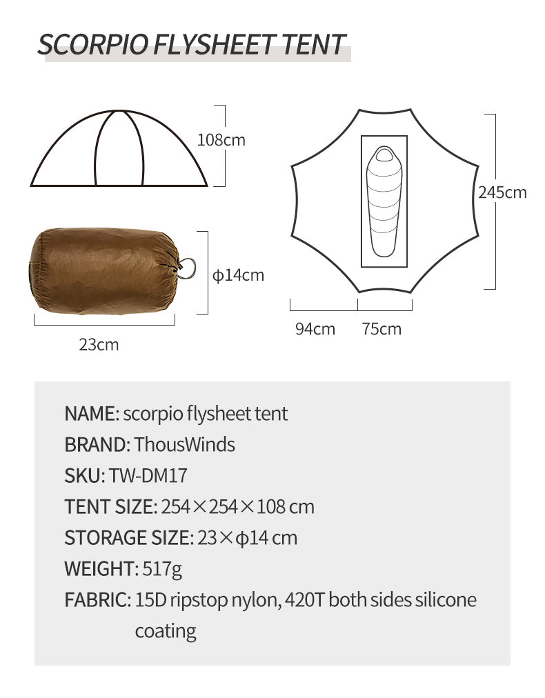 Thous Winds Scorpio Outer Tent - Olive Green