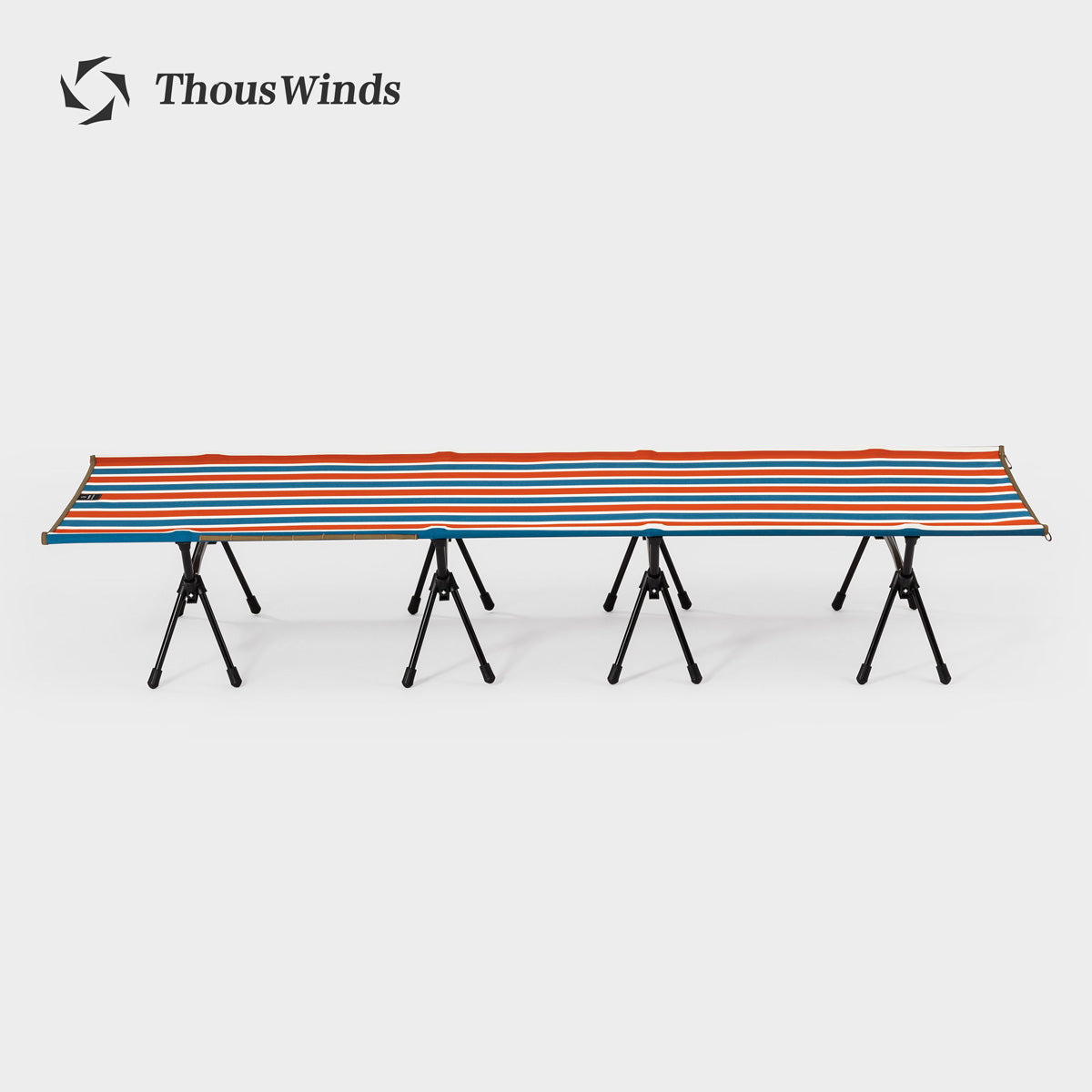 ThousWinds Aluminium Stand Tactical Camp Bed - Red & White & Blue