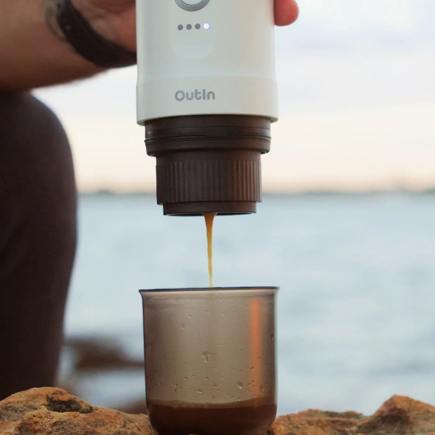 Outin Nano Portable Espresso Machine - Pearl White