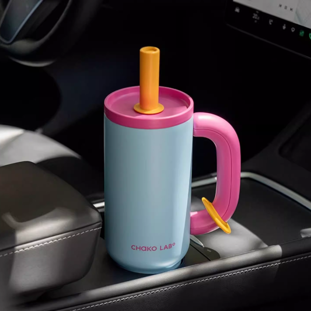 CHAKO LAB Bawang Thermos Cup 1050ml - Tiffany Blue / Pink