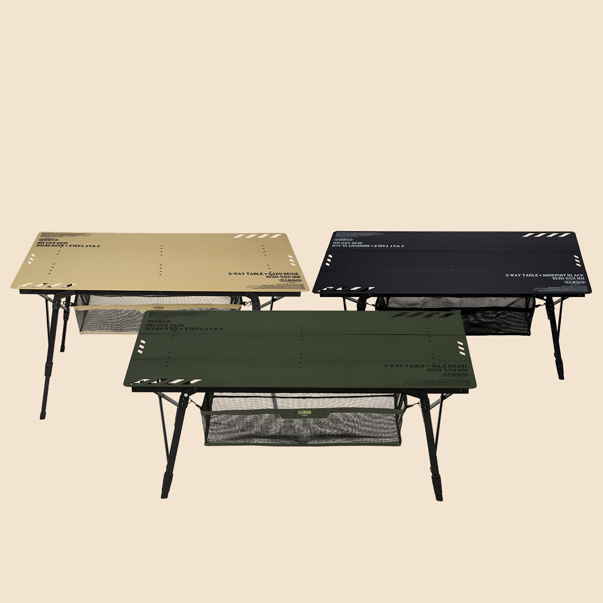 Cargo Container 3-Way Table - Beige