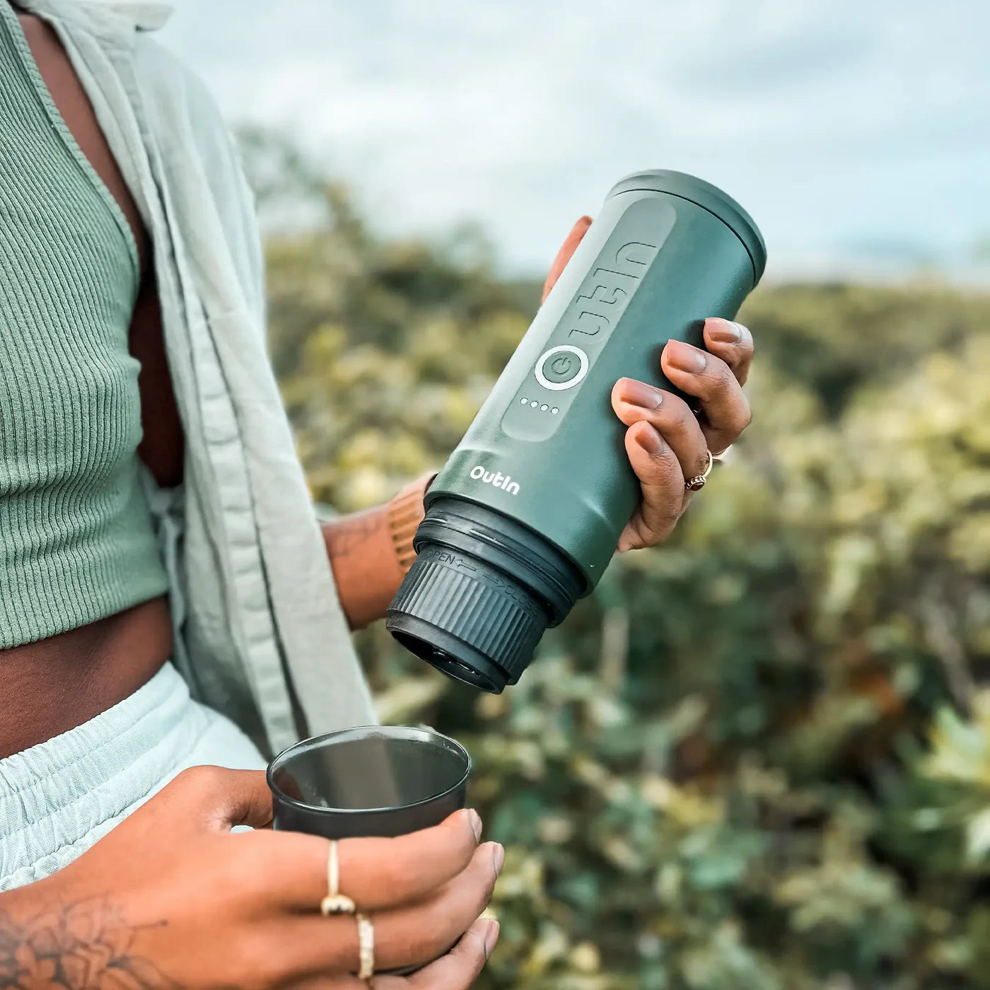 Outin Nano Portable Espresso Machine - Forest Green