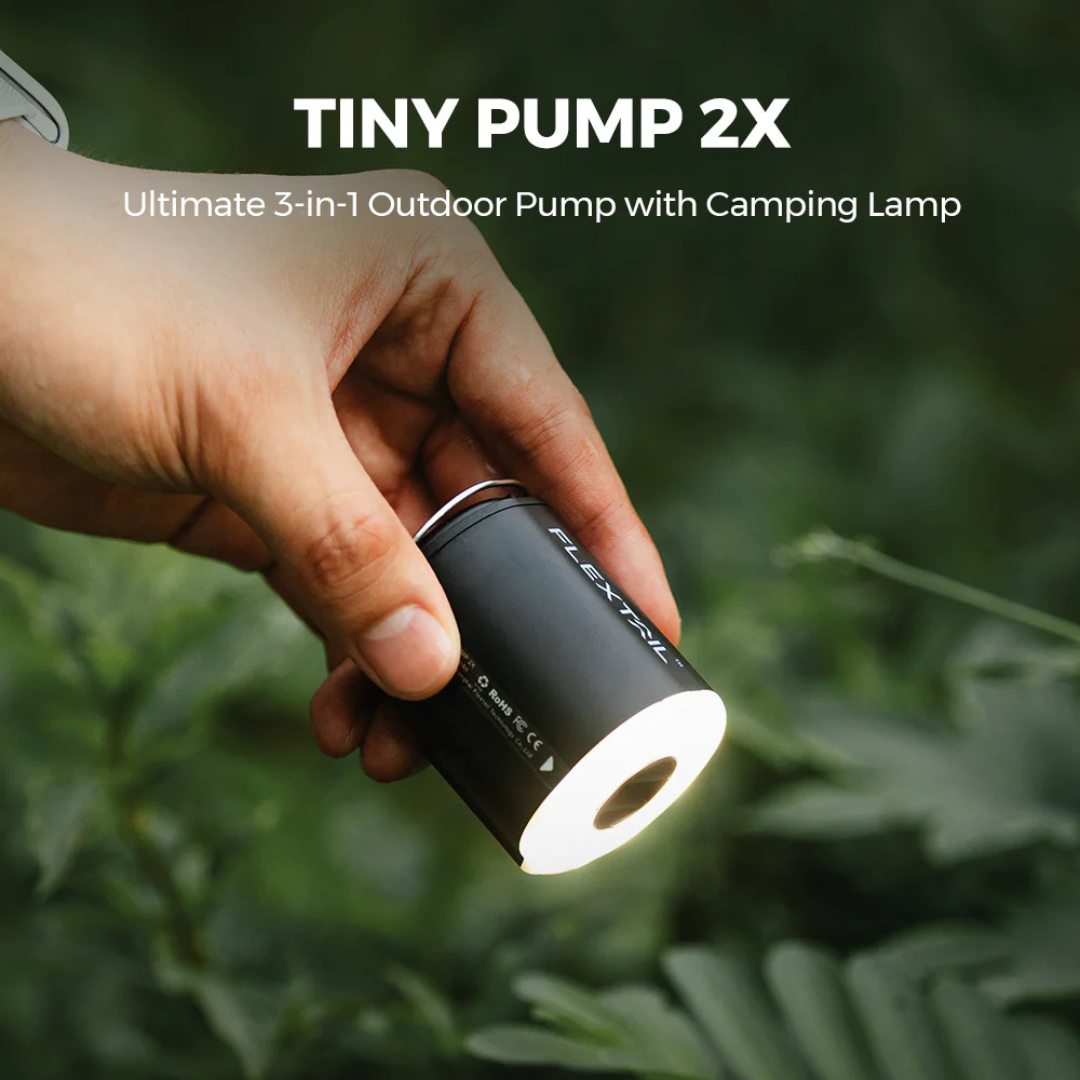 Flextail Tiny Pump 2X Ultimate 3-in-1 Outdoor Pump with lamp - White