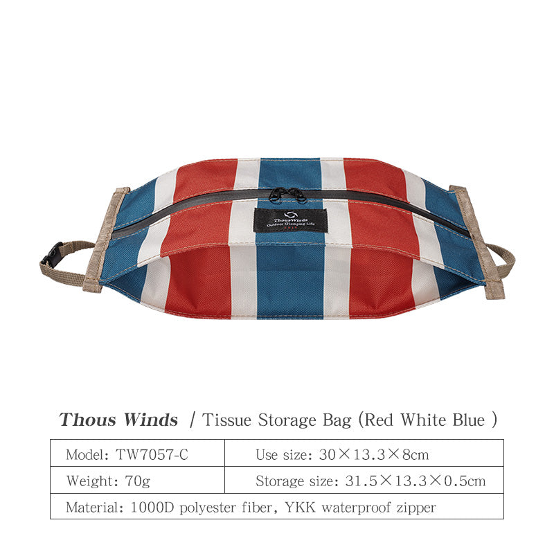 Thous Winds Tissue Storage Bag - Red, White & Blue