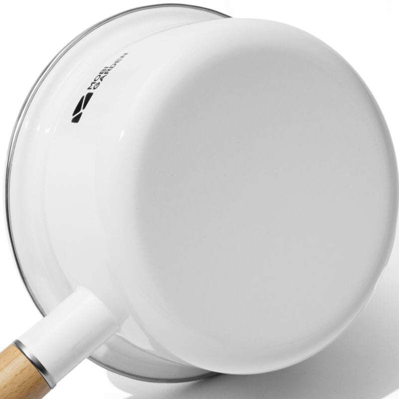 Mobi Garden Huan Yan Enamel Saucepan - White