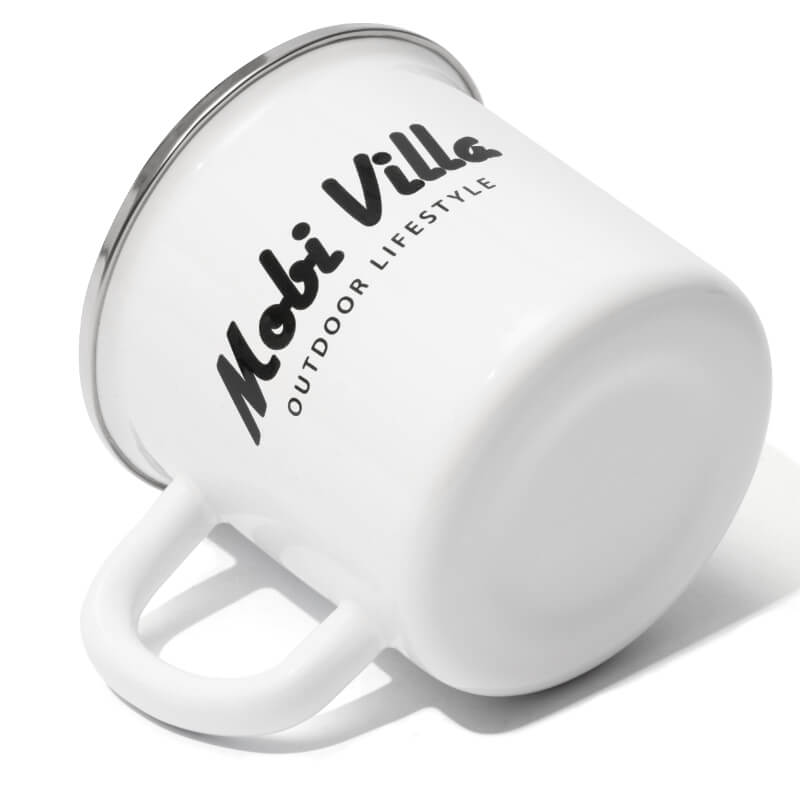 Mobi Garden Huan Yan Enamel Cup 350ml - White