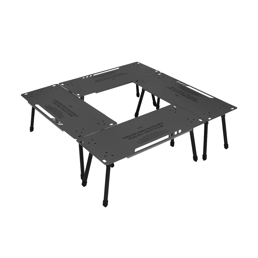 Cargo Container Master Shelf Camping Table 2 Pieces - Black