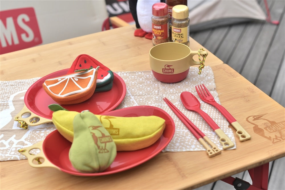 CHUMS Camper Cutlery Set - Burgundy /Yellow