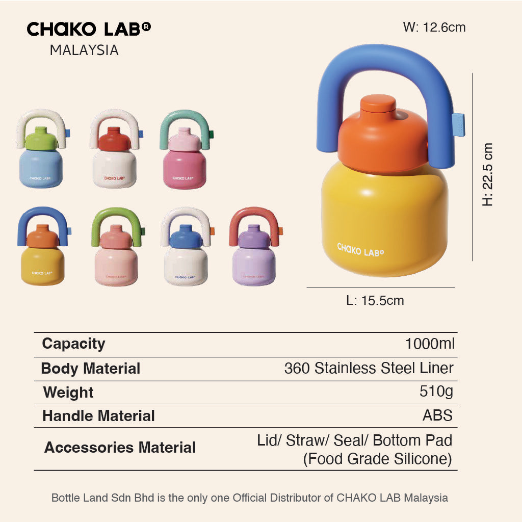 CHAKO LAB Lin Lin Bottle Thermos - Pink / Green