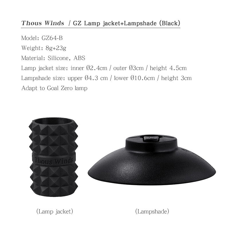 Thous Winds Goal Zero Lamp Jacket + Lampshade - Black