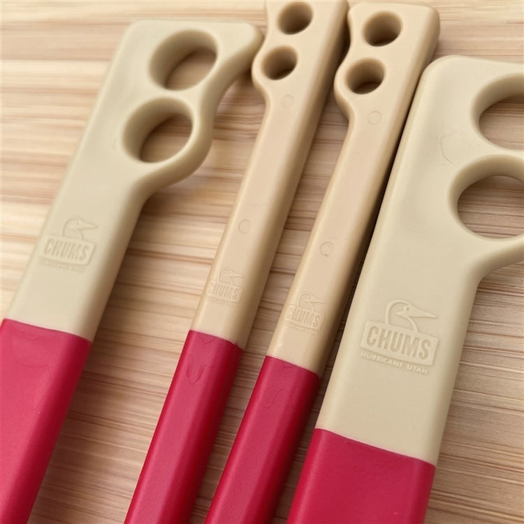 CHUMS Camper Cutlery Set - Burgundy /Yellow