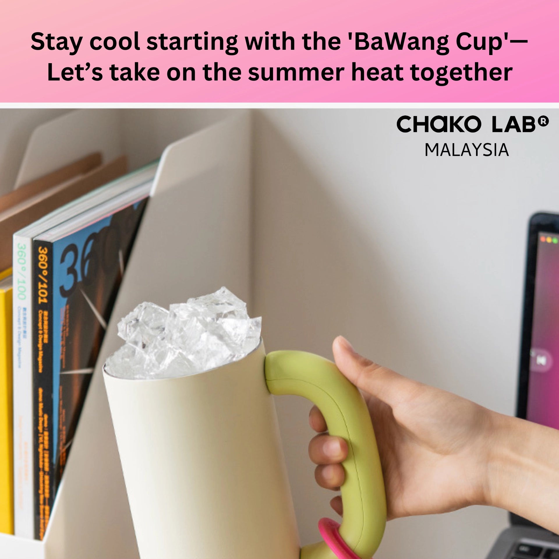 CHAKO LAB Bawang Ceramic Thermos Cup 1050ml - Light Green / Bud