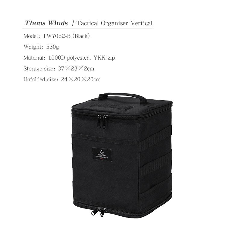 Thous Winds Tactical Organiser Vertical - Black