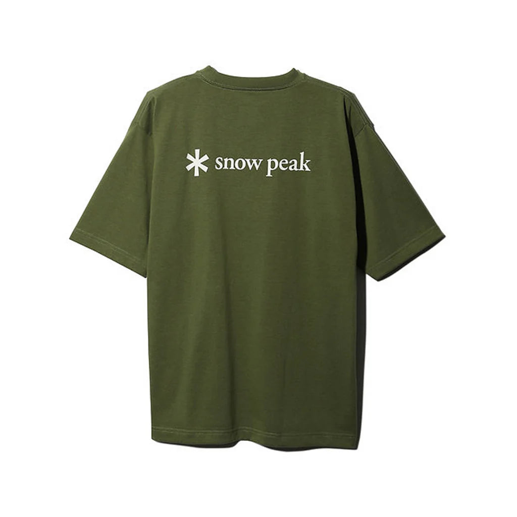 Snow Peak Back Printed Logo T-Shirt - Olive Green