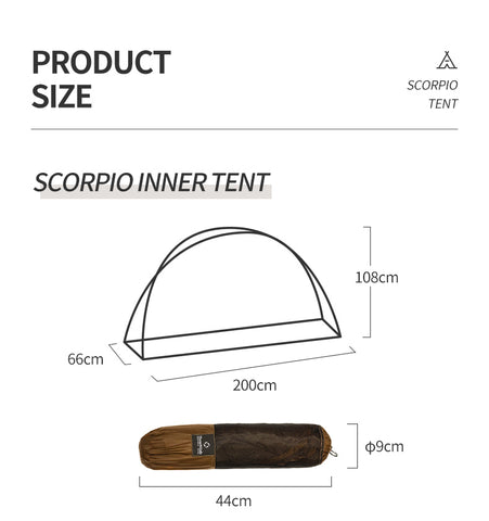 Thous Winds Scorpio 1 person Mesh Tent - Wolf Brown