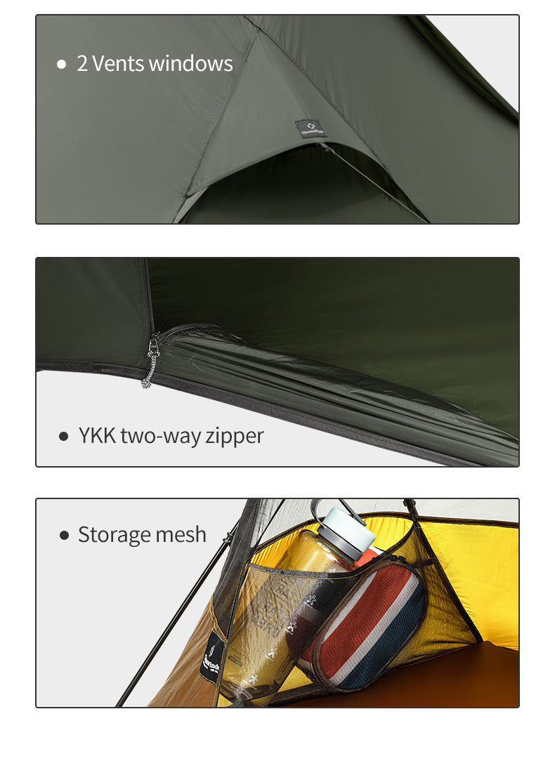 Thous Winds Scorpio 1 person Mesh Tent - Wolf Brown