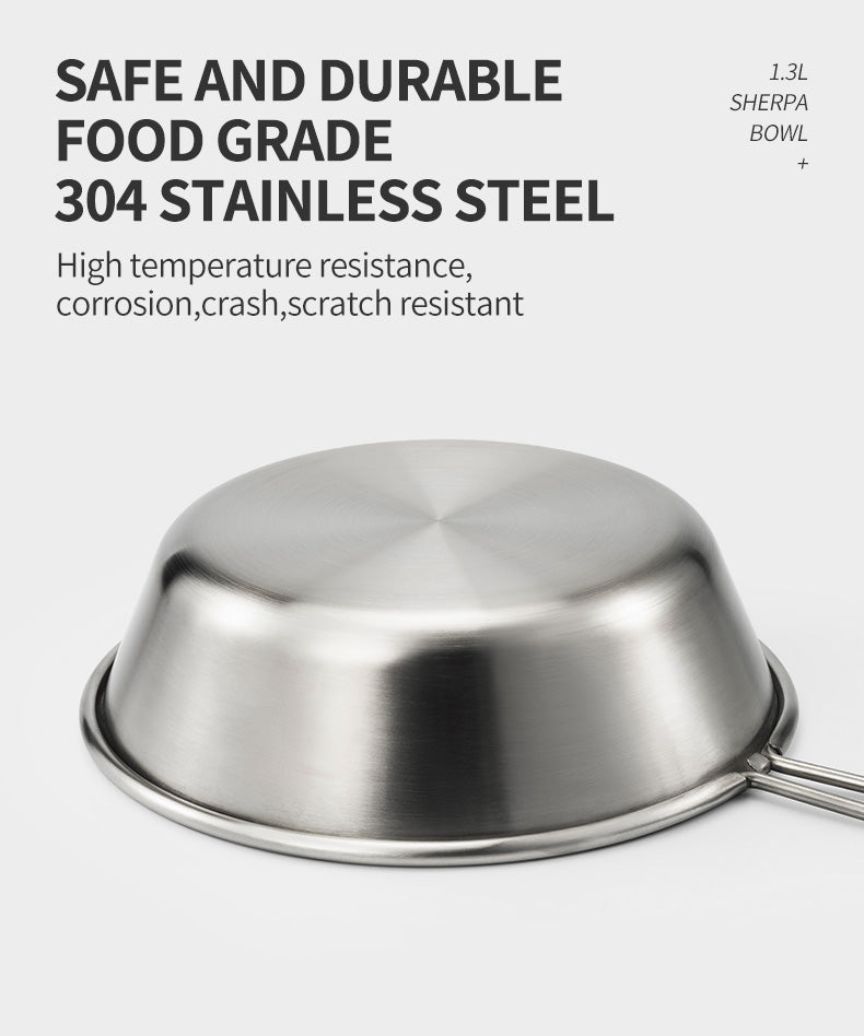 Thous Winds 1.3L Stainless Steel Sierra Bowl - Black