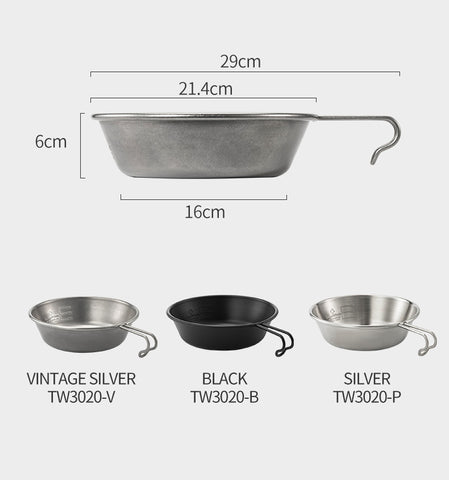 Thous Winds 1.3L Stainless Steel Sierra Bowl - Black