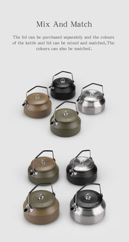 Thous Winds 1L Stainless Steel Kettle - Olive Green