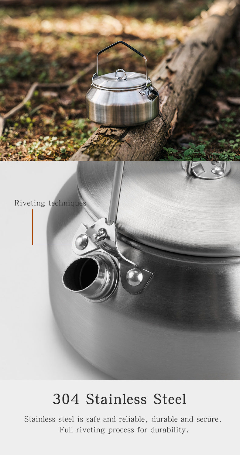 Thous Winds 1L Stainless Steel Kettle - Olive Green