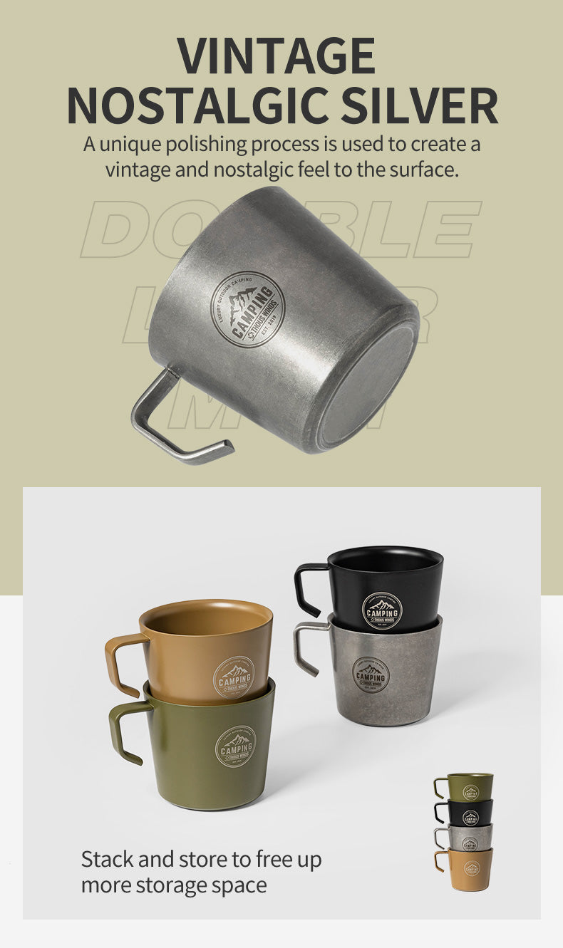 ThousWinds 250ml Double Wall Mug - Vintage Silver