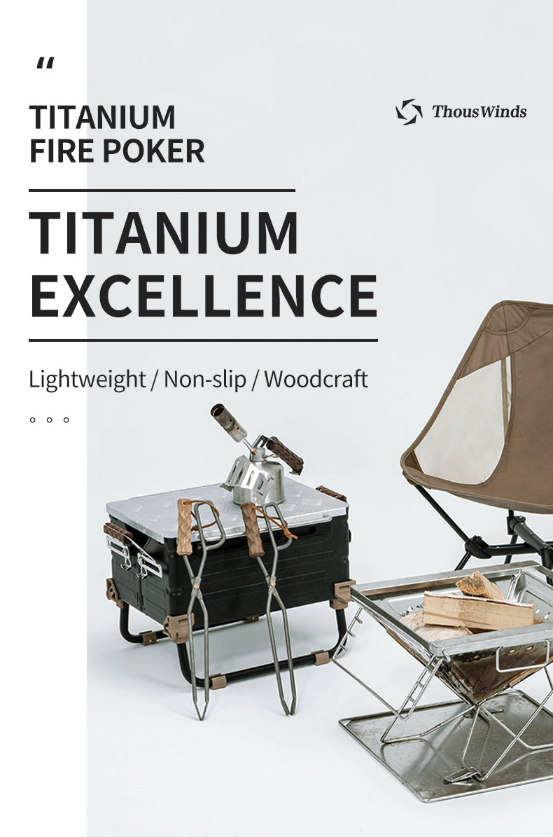 Thous Winds Titanium Fire Poker - Black Walnut