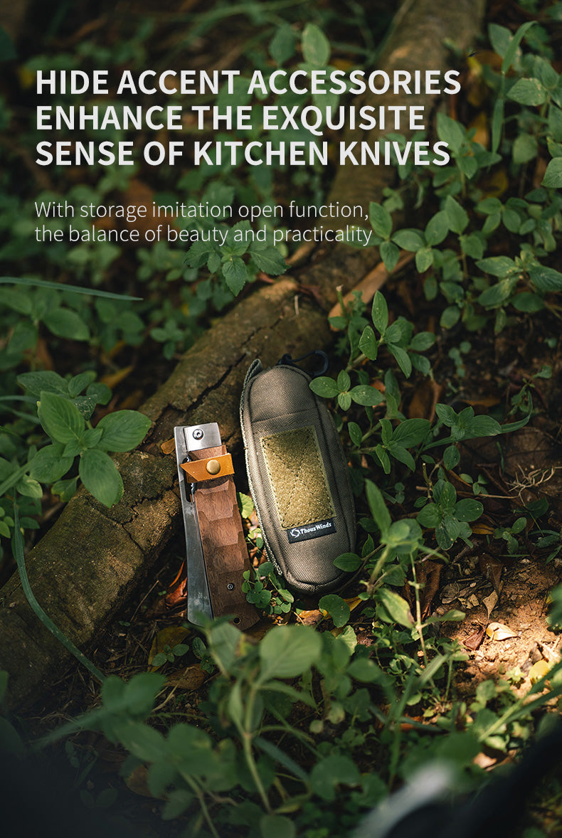 ThousWinds Wooden Kitchen Knife & Knife Organizer - Olive Green