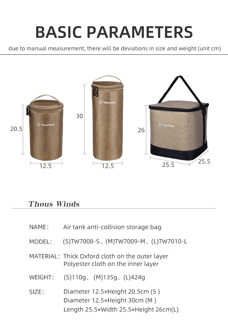 Thous Winds Gas Tank Anti-Collision Storage Bag - Olive Green