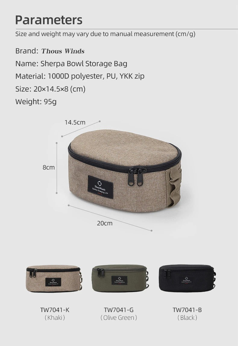 Thous Winds Sierra Bowl Storage Bag - Black