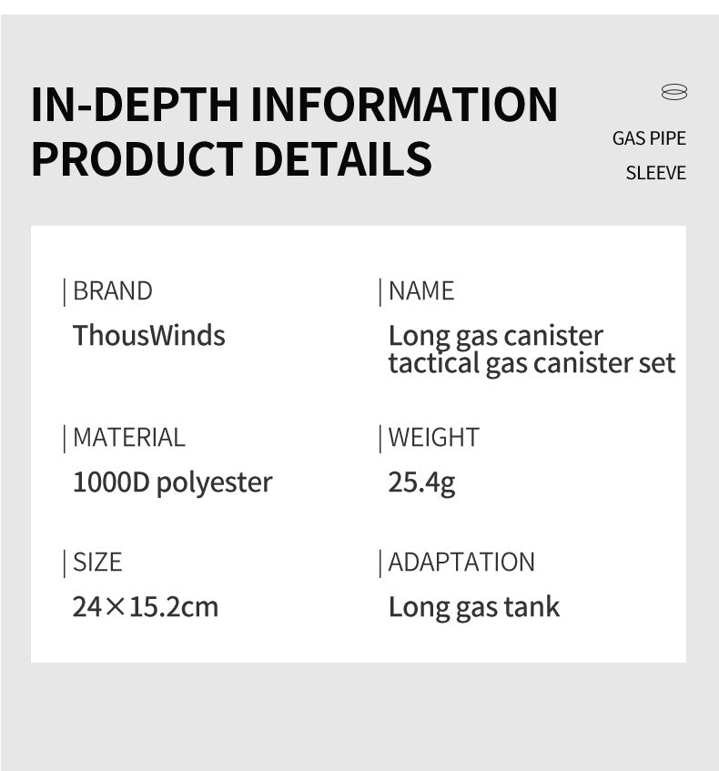 Thous Winds Tactical Gas Tank Cover for Long Gas Tank - Black