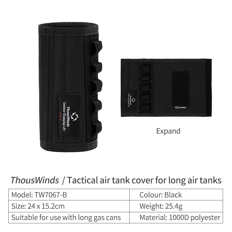 Thous Winds Tactical Gas Tank Cover for Long Gas Tank - Black