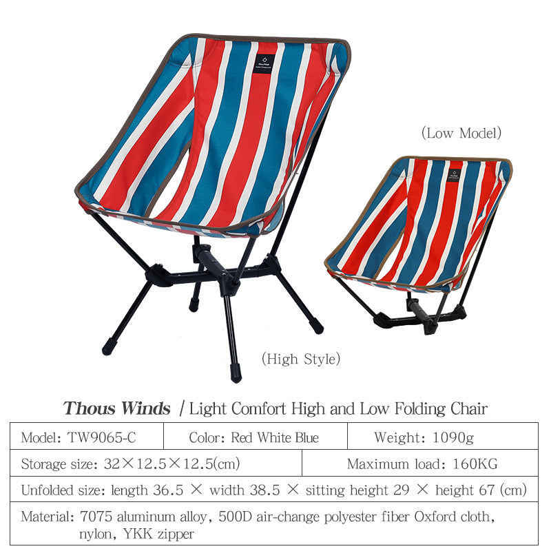 Thous Winds High and Low Moon Chair - Red , White & Blue