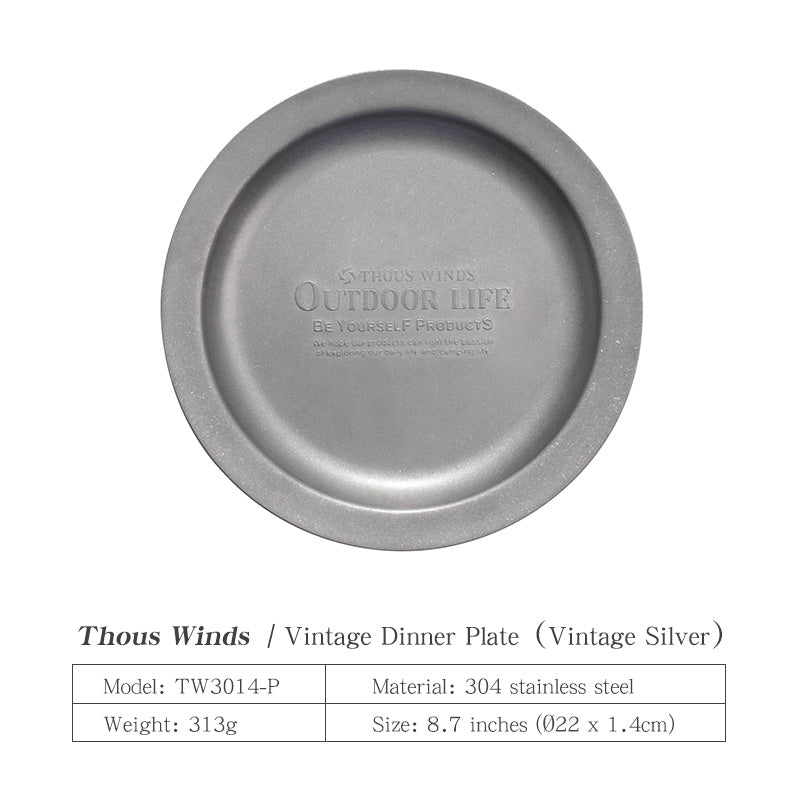 Thous Winds Vintage Dinner Plate - Vintage Silver