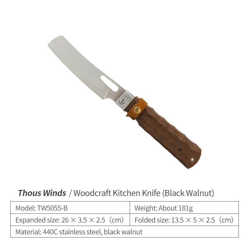 Thous Winds Woodcraft Kitchen Knife - Black Walnut