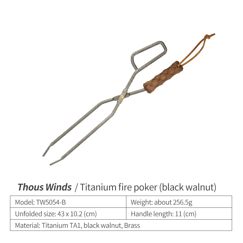 Thous Winds Titanium Fire Poker - Black Walnut