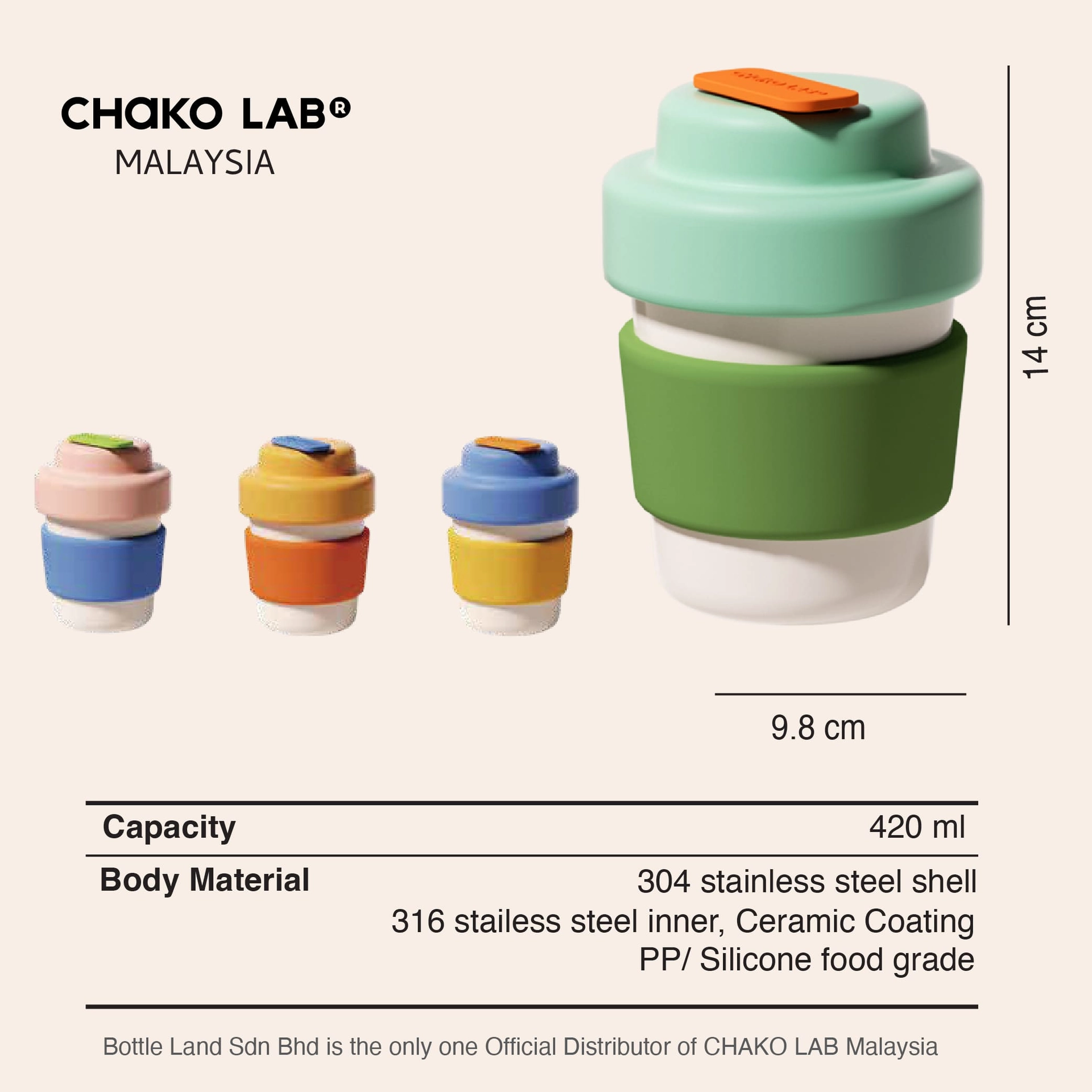 CHAKO LAB Ceramic Coffee Cup - Orange