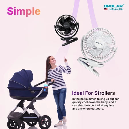 Opolar Rechargeable Portable Clip Fan - 5 Inch 5000mAH