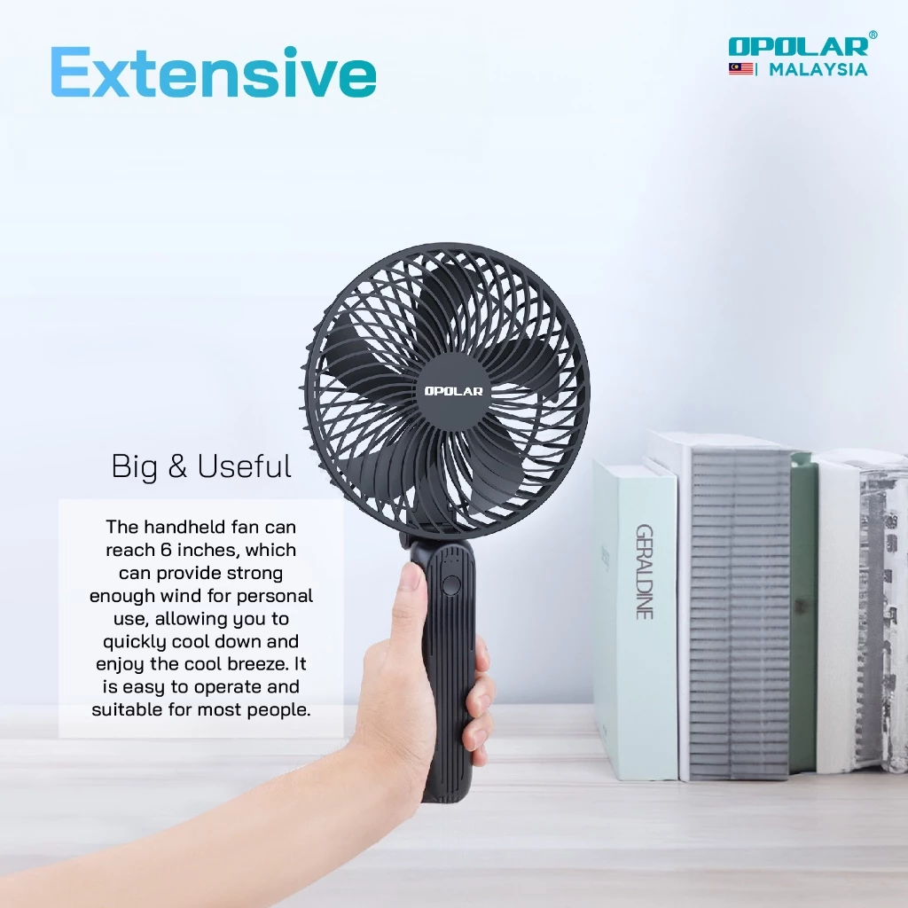 OPOLAR Handheld Fan 10mAh 6 Inch