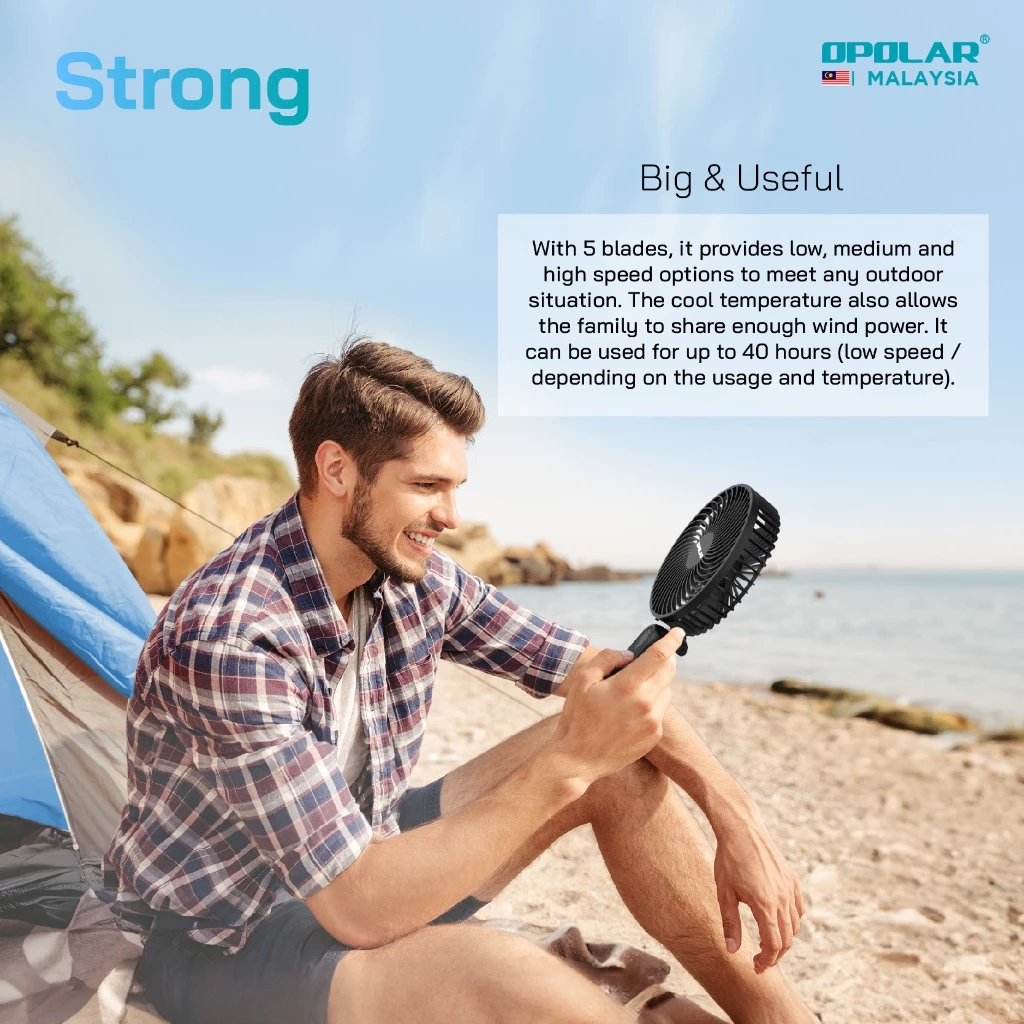 OPOLAR Handheld Fan 10mAh 6 Inch