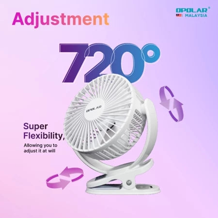 Opolar Rechargeable Portable Clip Fan - 5 Inch 5000mAH
