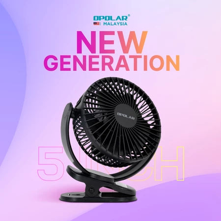 Opolar Rechargeable Portable Clip Fan - 5 Inch 5000mAH