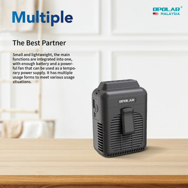 Opolar Rechargeable Personal Portable Waist Clip Fan With Output 5v2a (8000mAh)